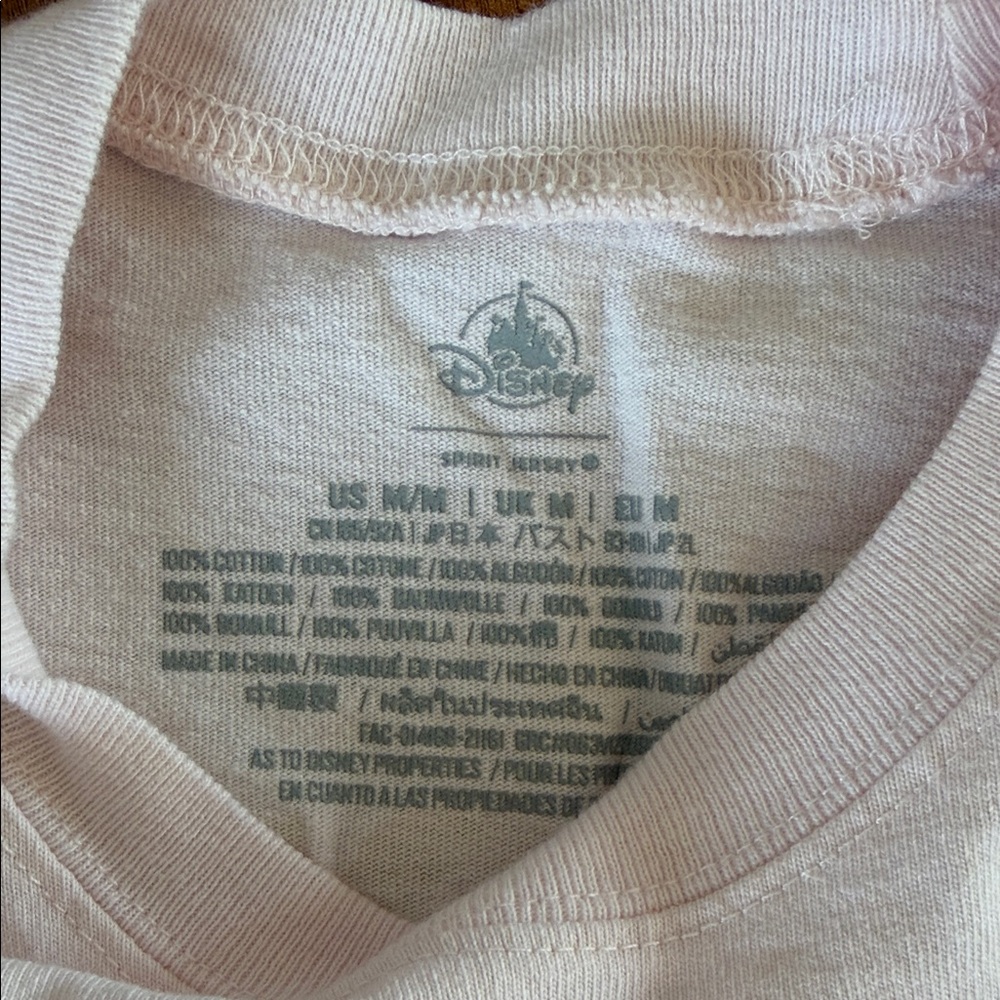 Disney World Spirit Jersey pale pink/gold Long Sleeve Tee sz M - Picture 6 of 17